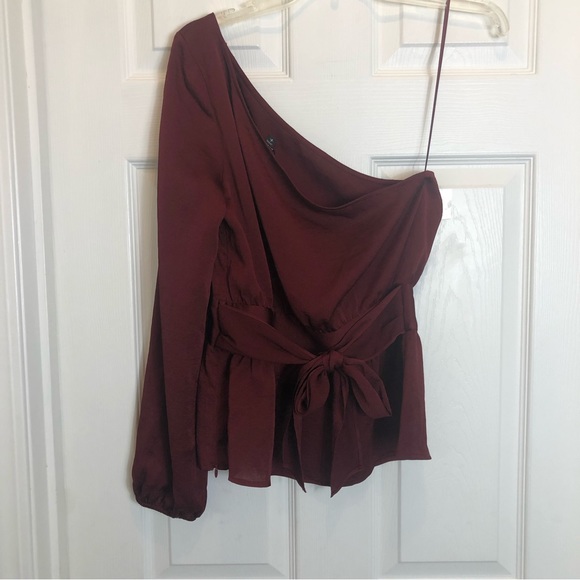 Express One Shoulder Blouse with Tie   Size SP - Picture 6 of 6